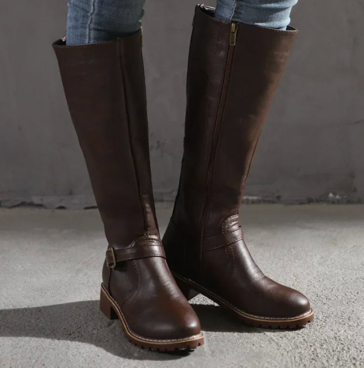 Trendige Damenstiefel Schwarz mit Gel-Sohle – Rutschfeste und Bequeme Stiefel für Alltag und Freizeit 6