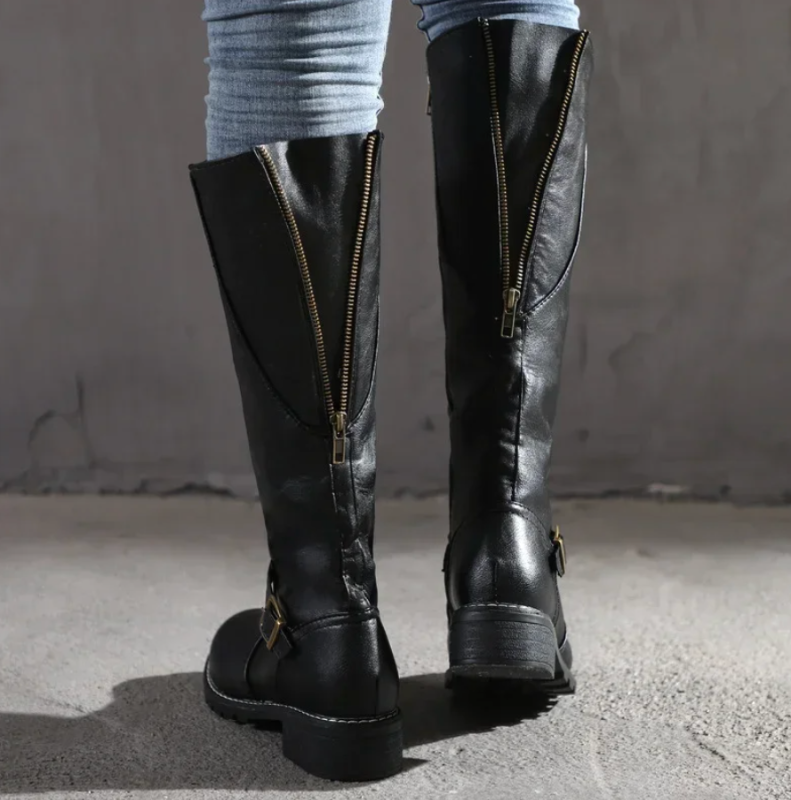 Trendige Damenstiefel Schwarz mit Gel-Sohle – Rutschfeste und Bequeme Stiefel für Alltag und Freizeit 7