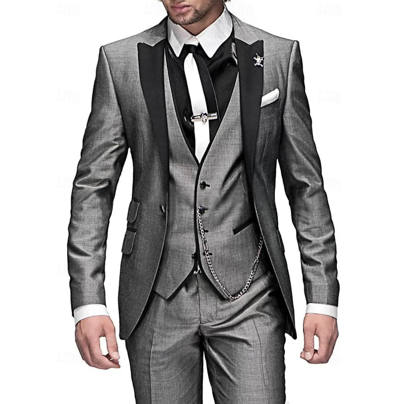 Drie-delige herenanzug van linnen - Blazer, vest en broek voor elegantie