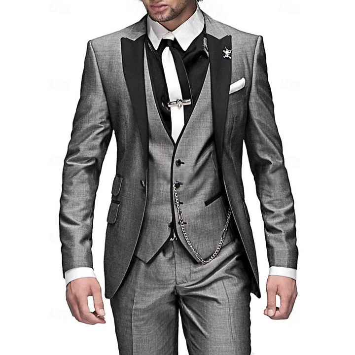 Drie-delige herenanzug van linnen - Blazer, vest en broek voor elegantie