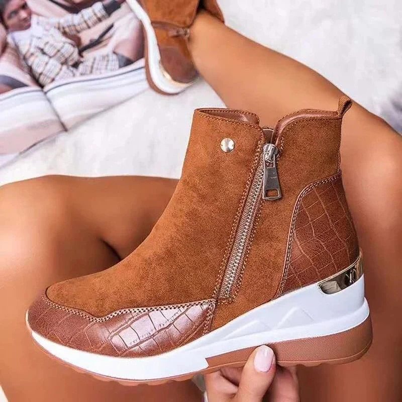 Wasserdichte Stiefeletten Damen mit Rutschfester Sohle und Fleece-Futter – Komfortabel und Stylisch für Ausflüge und Spaziergänge 0