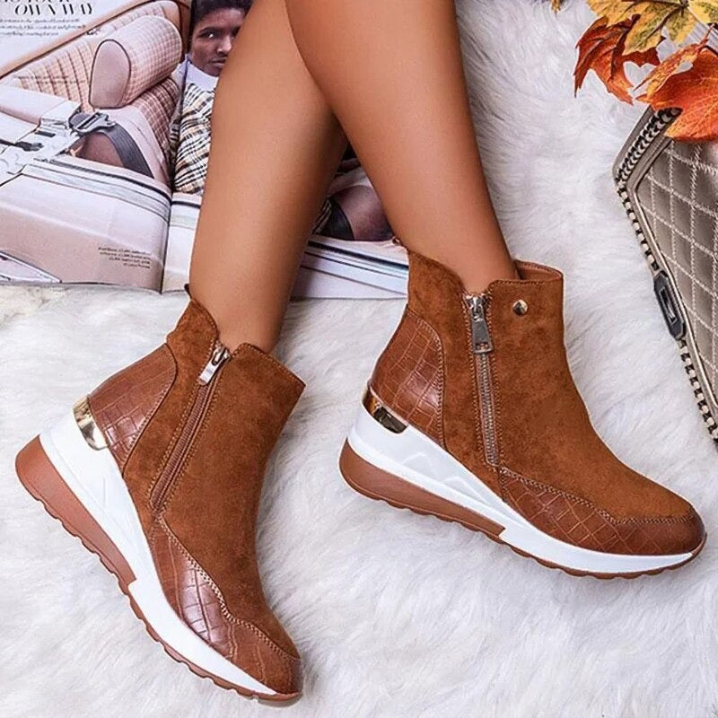 Wasserdichte Stiefeletten Damen mit Rutschfester Sohle und Fleece-Futter – Komfortabel und Stylisch für Ausflüge und Spaziergänge 1