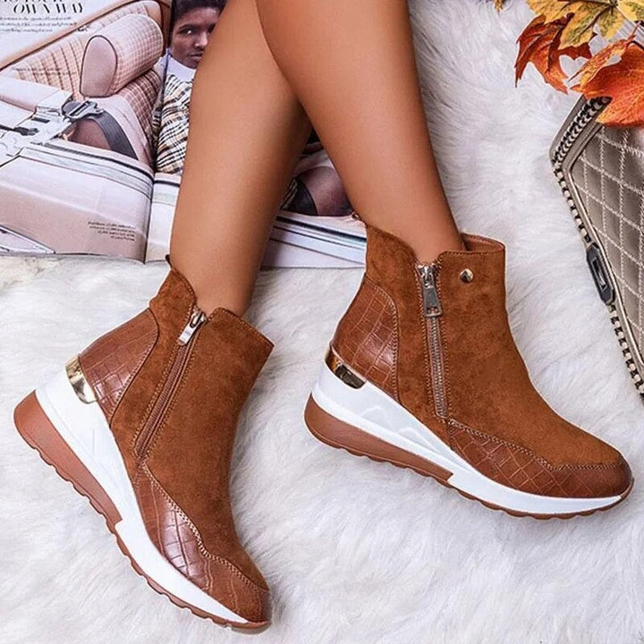 Wasserdichte Stiefeletten Damen mit Rutschfester Sohle und Fleece-Futter – Komfortabel und Stylisch für Ausflüge und Spaziergänge 1