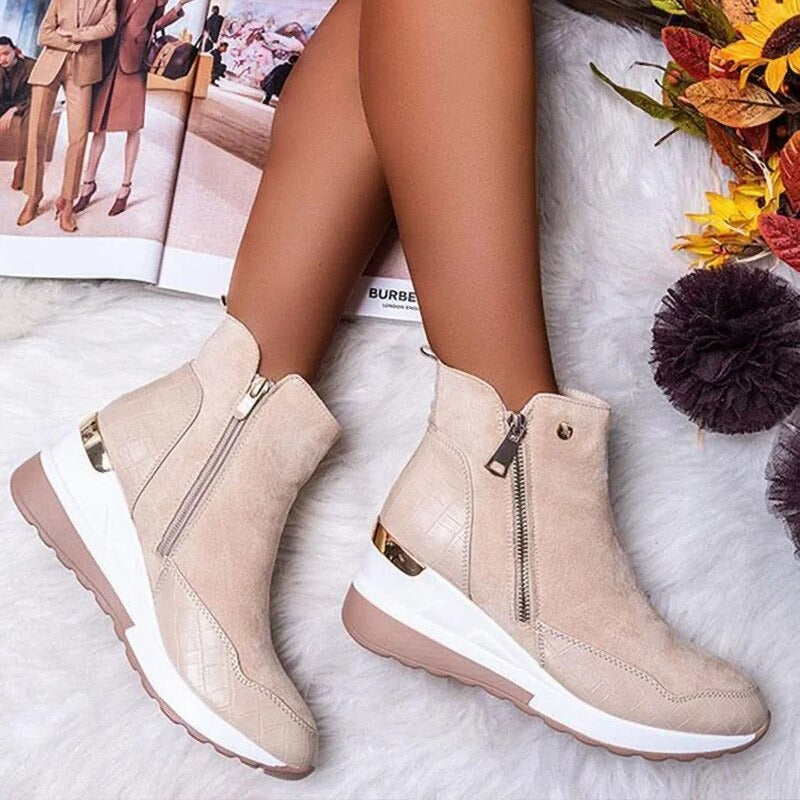 Wasserdichte Stiefeletten Damen mit Rutschfester Sohle und Fleece-Futter – Komfortabel und Stylisch für Ausflüge und Spaziergänge 2