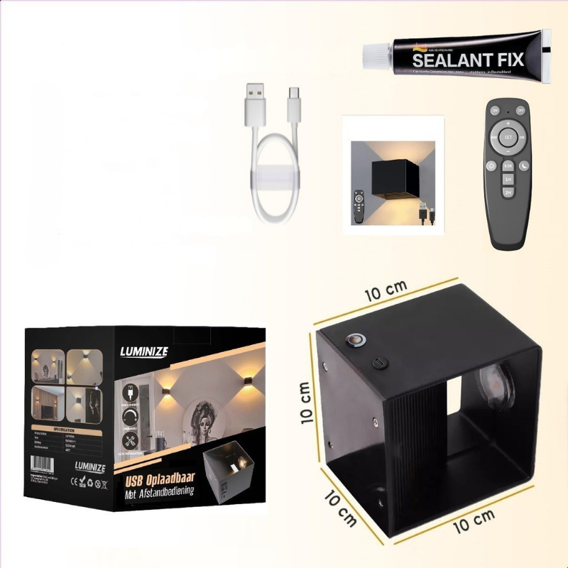 Wiederaufladbare LED-Wandleuchte mit Fernbedienung – Innenwandleuchte mit einstellbarer Helligkeit