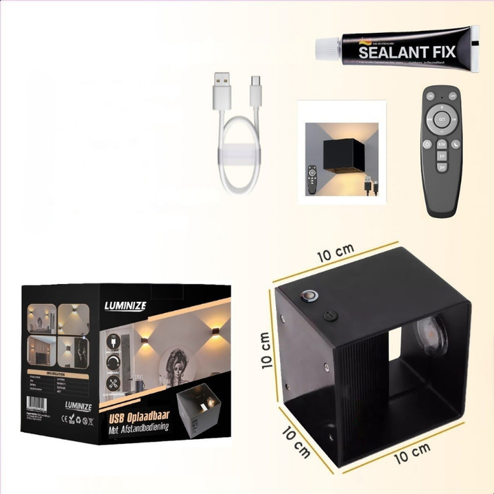 Wiederaufladbare LED-Wandleuchte mit Fernbedienung – Innenwandleuchte mit einstellbarer Helligkeit