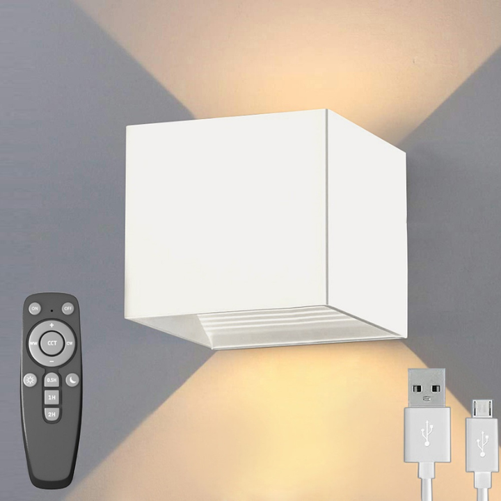 Wiederaufladbare LED-Wandleuchte mit Fernbedienung – Innenwandleuchte mit einstellbarer Helligkeit