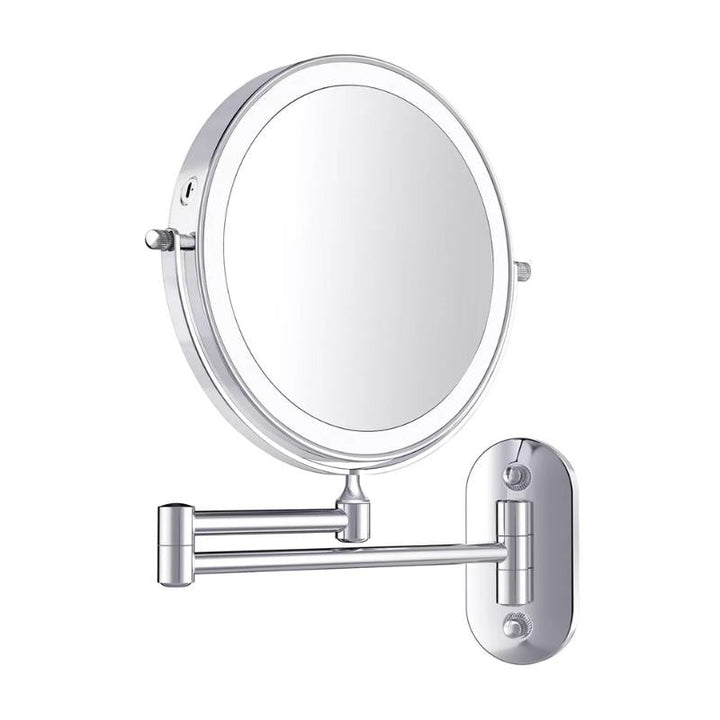 Wiederaufladbarer LED Schminkspiegel mit Vergrößerung und Chrom-Finish – 20 cm Durchmesser, berührungsgesteuertes Licht 0