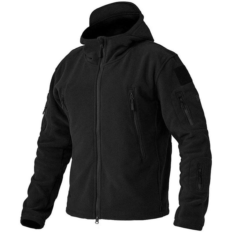 Winddichte Herrenjacke aus Fleece für kaltes Wetter – Bequeme Outdoor-Jacke mit Anti-Diebstahl-Taschen 0