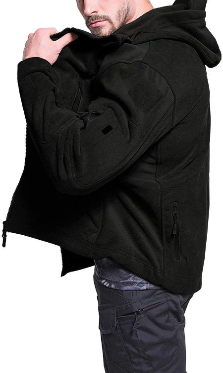 Winddichte Herrenjacke aus Fleece für kaltes Wetter – Bequeme Outdoor-Jacke mit Anti-Diebstahl-Taschen 1