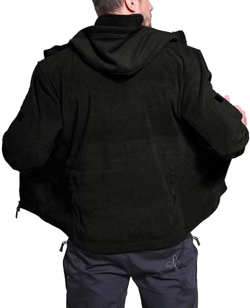 Winddichte Herrenjacke aus Fleece für kaltes Wetter – Bequeme Outdoor-Jacke mit Anti-Diebstahl-Taschen 2