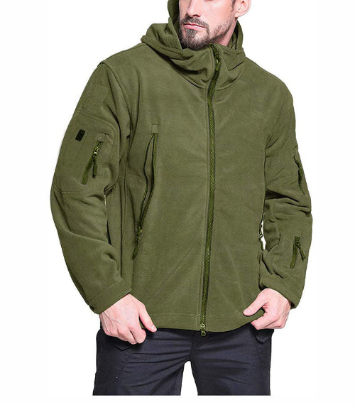 Winddichte Herrenjacke aus Fleece für kaltes Wetter – Bequeme Outdoor-Jacke mit Anti-Diebstahl-Taschen 4