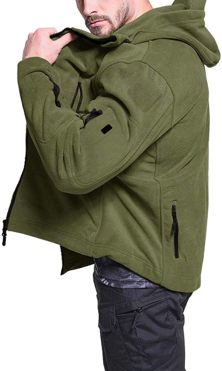 Winddichte Herrenjacke aus Fleece für kaltes Wetter – Bequeme Outdoor-Jacke mit Anti-Diebstahl-Taschen 5