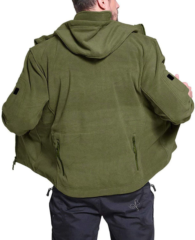 Winddichte Herrenjacke aus Fleece für kaltes Wetter – Bequeme Outdoor-Jacke mit Anti-Diebstahl-Taschen 6