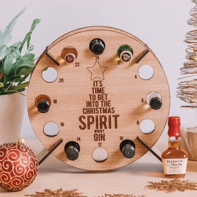 Wooden Beer Advent Calendar – Customizable Christmas Countdown Tree for Men, Eco-Friendly Birch Wood Design 1