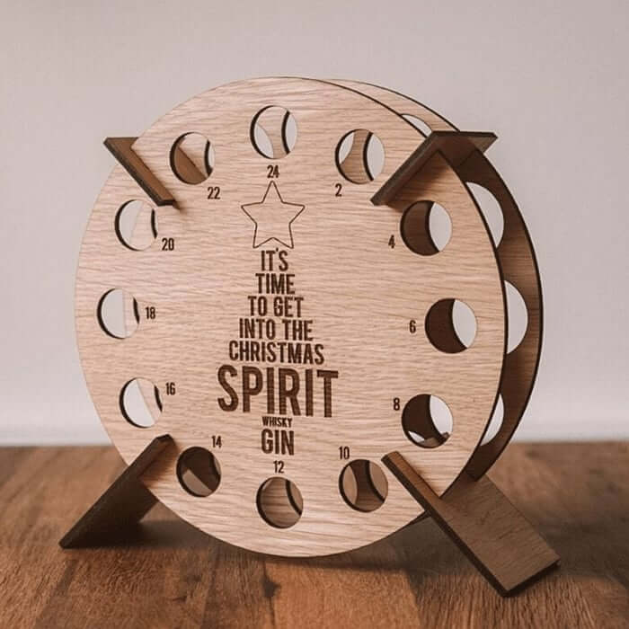 Wooden Beer Advent Calendar – Customizable Christmas Countdown Tree for Men, Eco-Friendly Birch Wood Design 3