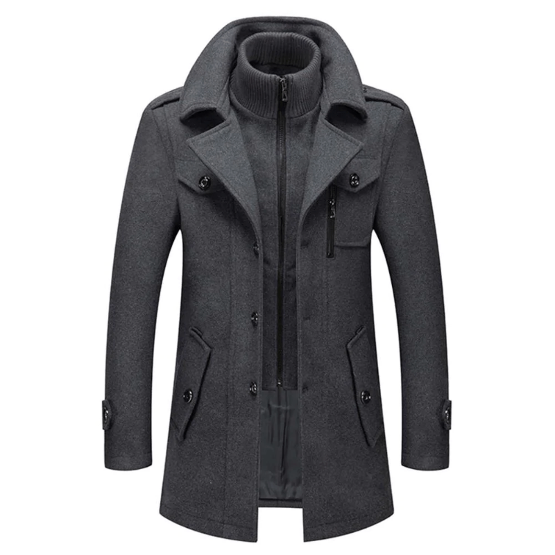 Zweiteilige Herren Winterjacke mit Isolierender Innenjacke – Wasserabweisend, Stilvoll und Warm in Schwarz und Blau 2