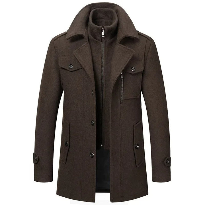 Zweiteilige Herren Winterjacke mit Isolierender Innenjacke – Wasserabweisend, Stilvoll und Warm in Schwarz und Blau 5