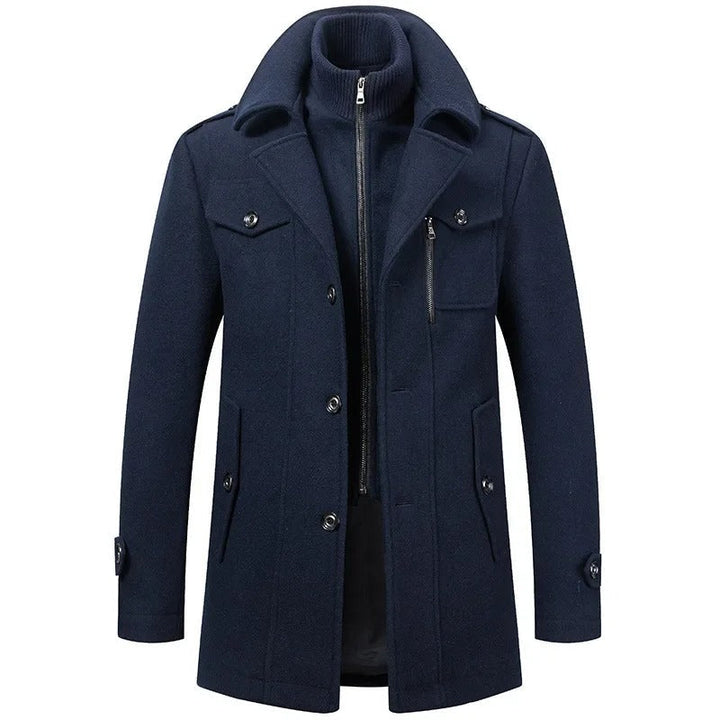 Zweiteilige Herren Winterjacke mit Isolierender Innenjacke – Wasserabweisend, Stilvoll und Warm in Schwarz und Blau 6