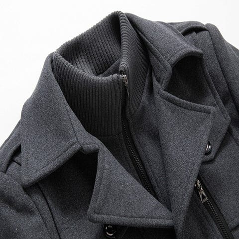 Zweiteilige Herren Winterjacke mit Isolierender Innenjacke – Wasserabweisend, Stilvoll und Warm in Schwarz und Blau 8